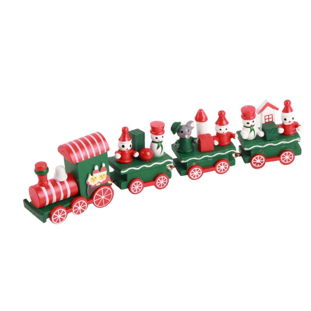 Cute Christmas Train Rail Car Compartment Toy Christmas Decoration Ornament Children Gift Green