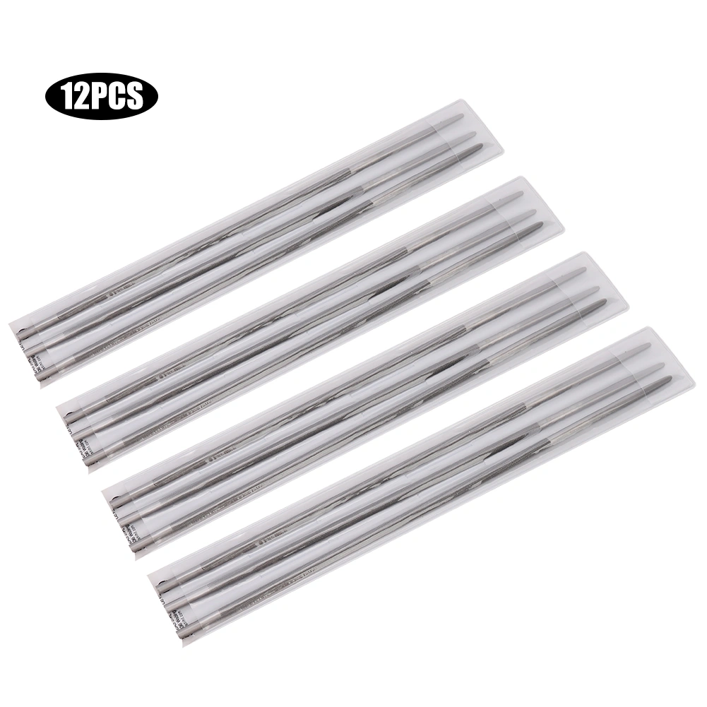 12Pcs Round Chainsaw Sharpening Files Woodworking Chain Saw File 4mm 5/32in