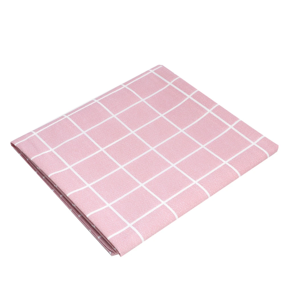 Kitchen Simple Lattice Waterproof Oilproof Tablecloth Tea Table Cloth Home Decor (Pink)