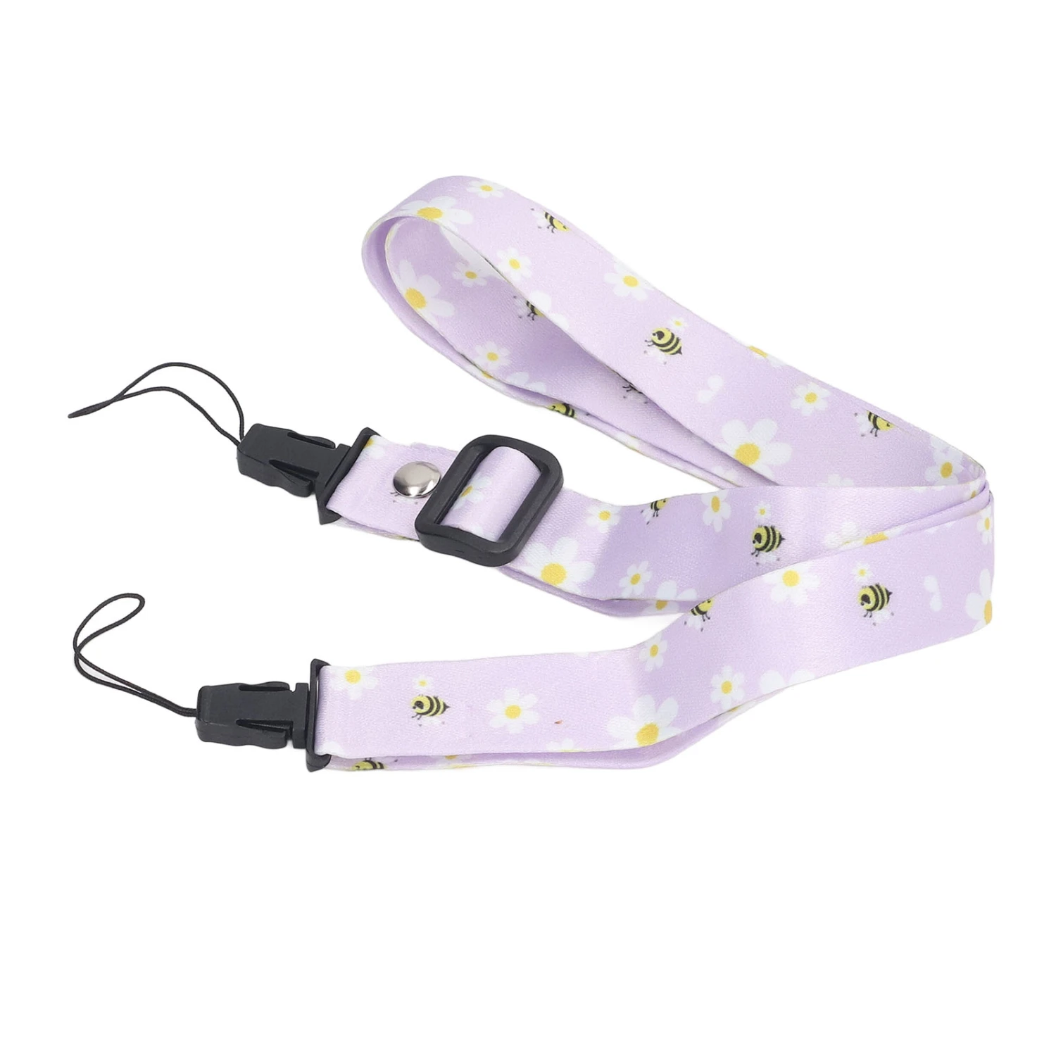 1.2m Camera Strap Belt Printed Pattern Multifunctional Shoulder Neck Strap for Polaroid Mini 12 11 8 9 Camera Purple Daisy