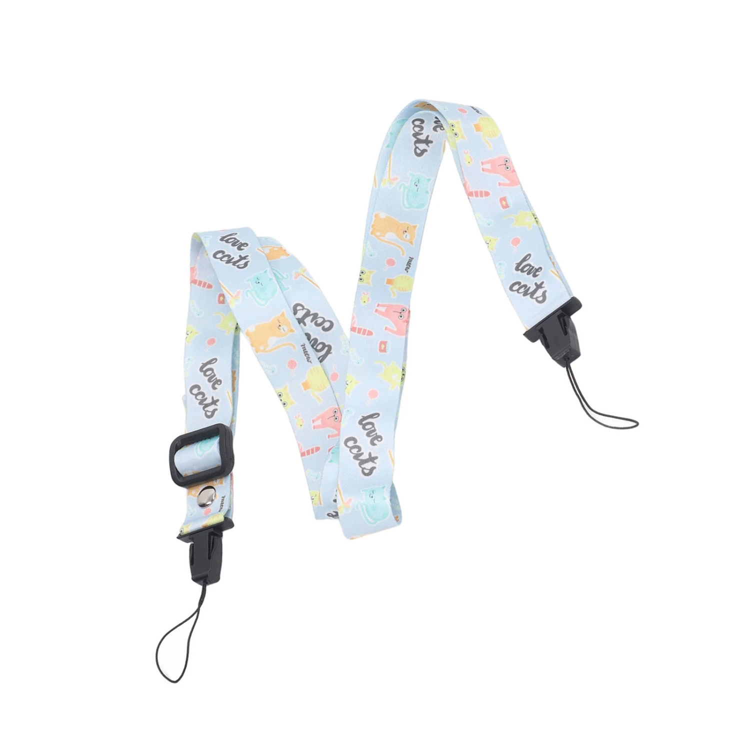 1.2m Camera Strap Belt Printed Pattern Multifunctional Shoulder Neck Strap for Polaroid Mini 12 11 8 9 Camera Blue Kitten