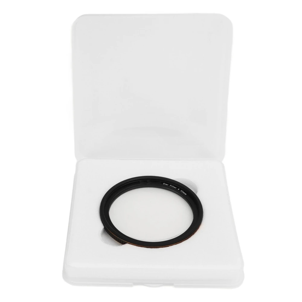 Adjustable Star Filter Anti Scratch Starburst Lens Filter 4 Points Anti Glare Coating Star Filter for DSLR Cameras 52mm