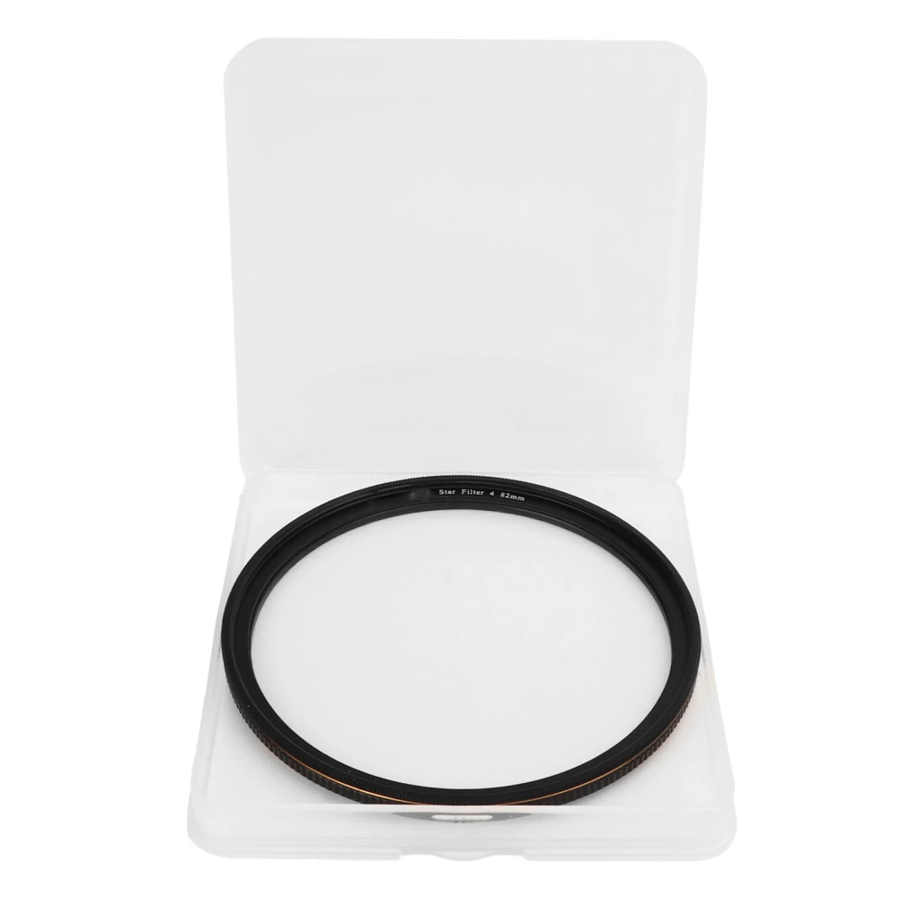 Adjustable Star Filter Anti Scratch Starburst Lens Filter 4 Points Anti Glare Coating Star Filter for DSLR Cameras 82mm