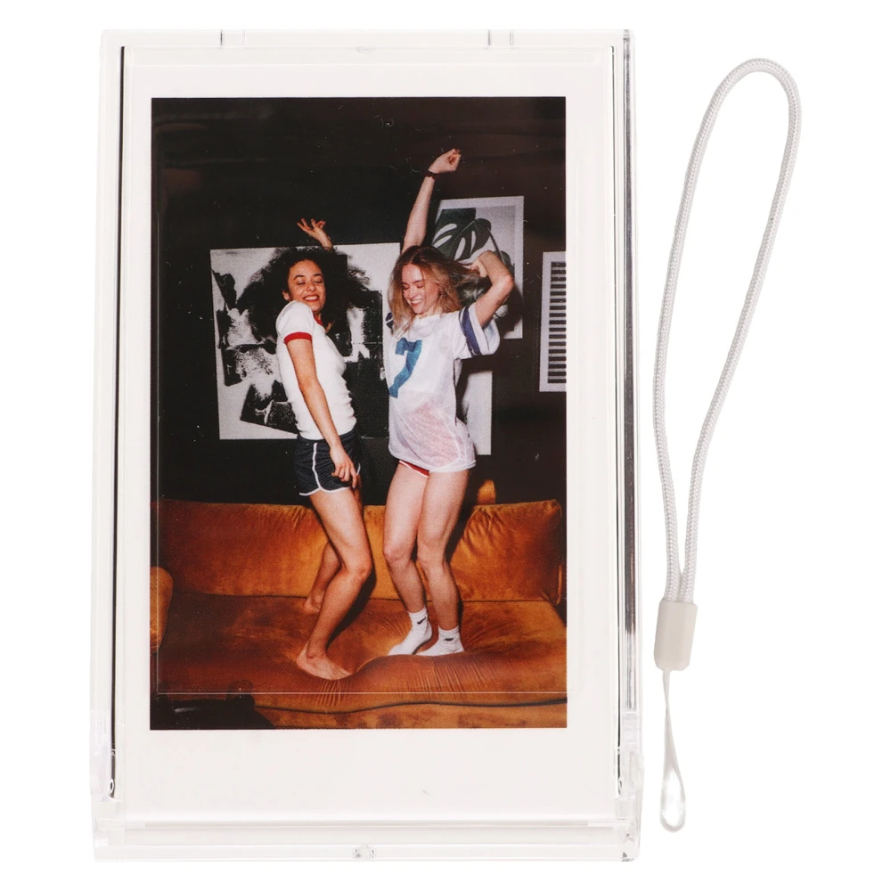 Photo Storage Box for 3 Inch Instant Camera Photo PC Mini Photo Holder Case with Hand Rope for Pictures Cards Transparent