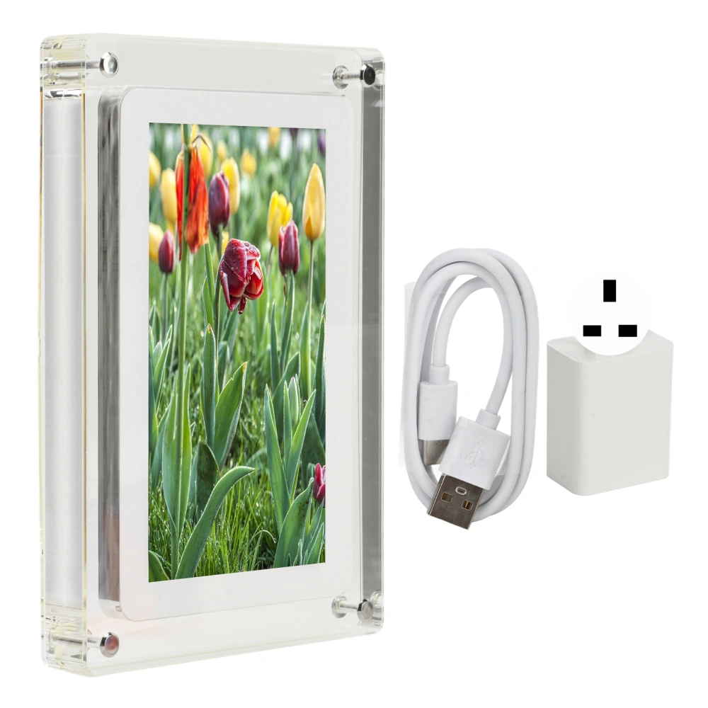 7in Digital Picture Frame with Speaker 1500mAh 4GB Smart Video Electronic Photo Album for Home Decoration