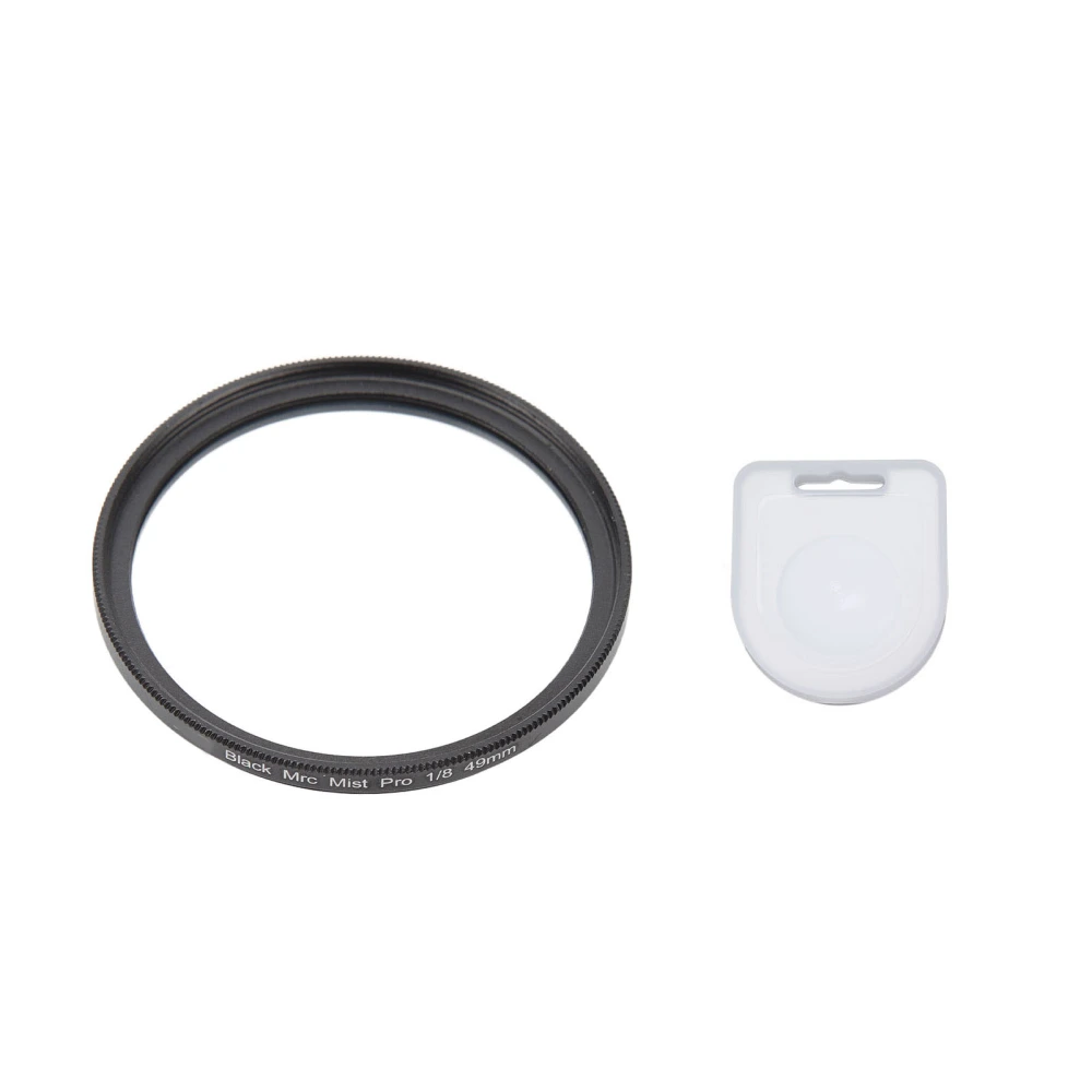 Camera Black Mist Filter 1/8 Black Soft Light Filter Portrait Soft Focus Filter for Video Vlog Portrait Photography 49MM