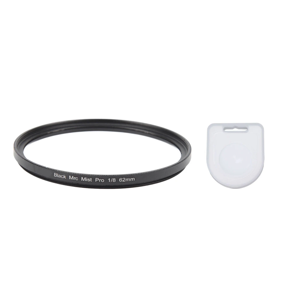 Camera Black Mist Filter 1/8 Black Soft Light Filter Portrait Soft Focus Filter for Video Vlog Portrait Photography 62MM