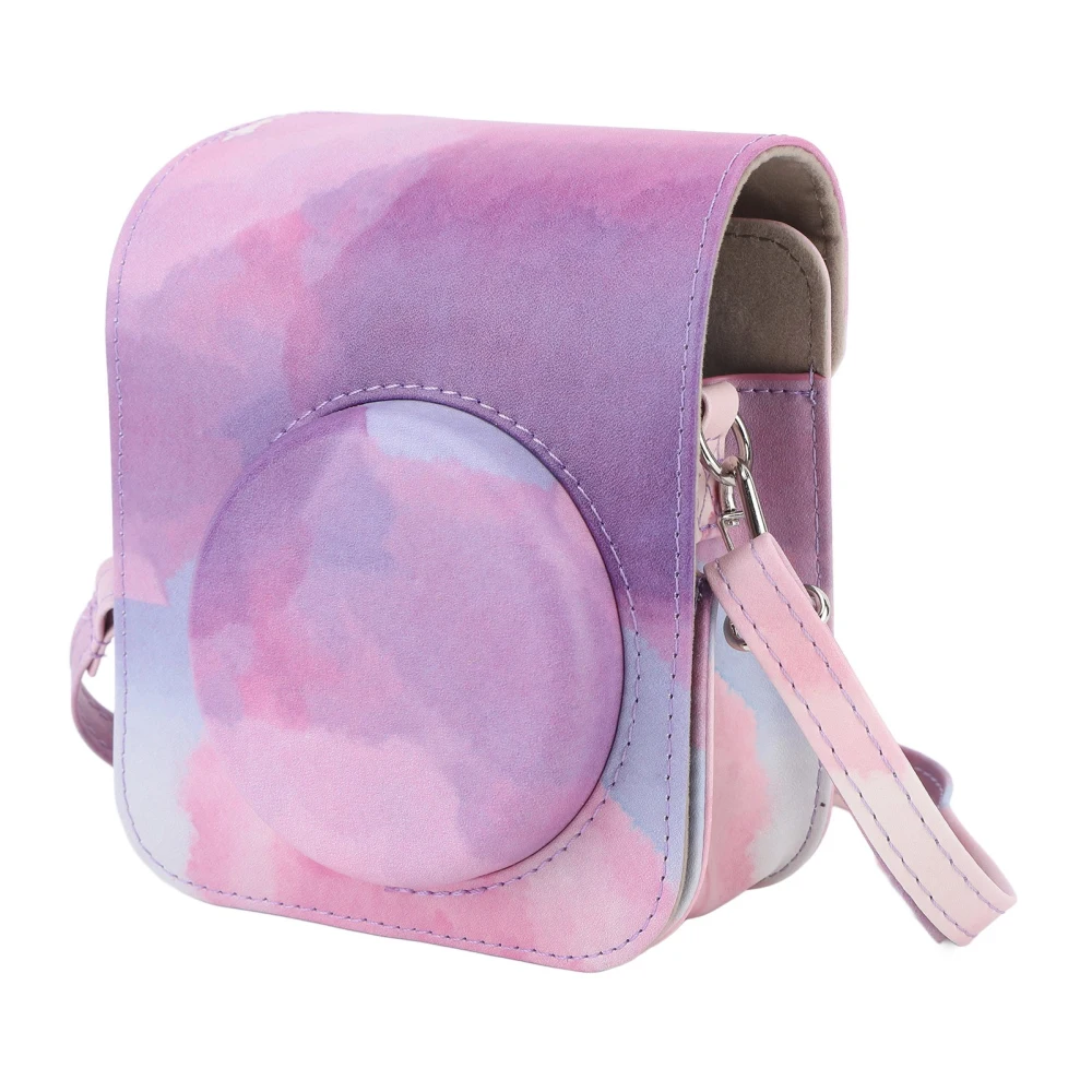 Mini Instant Camera Protective Bag PU Camera Case With Adjustable Shoulder Strap For Fujifilm Instax Mini 12 Camera Dreamy Pink