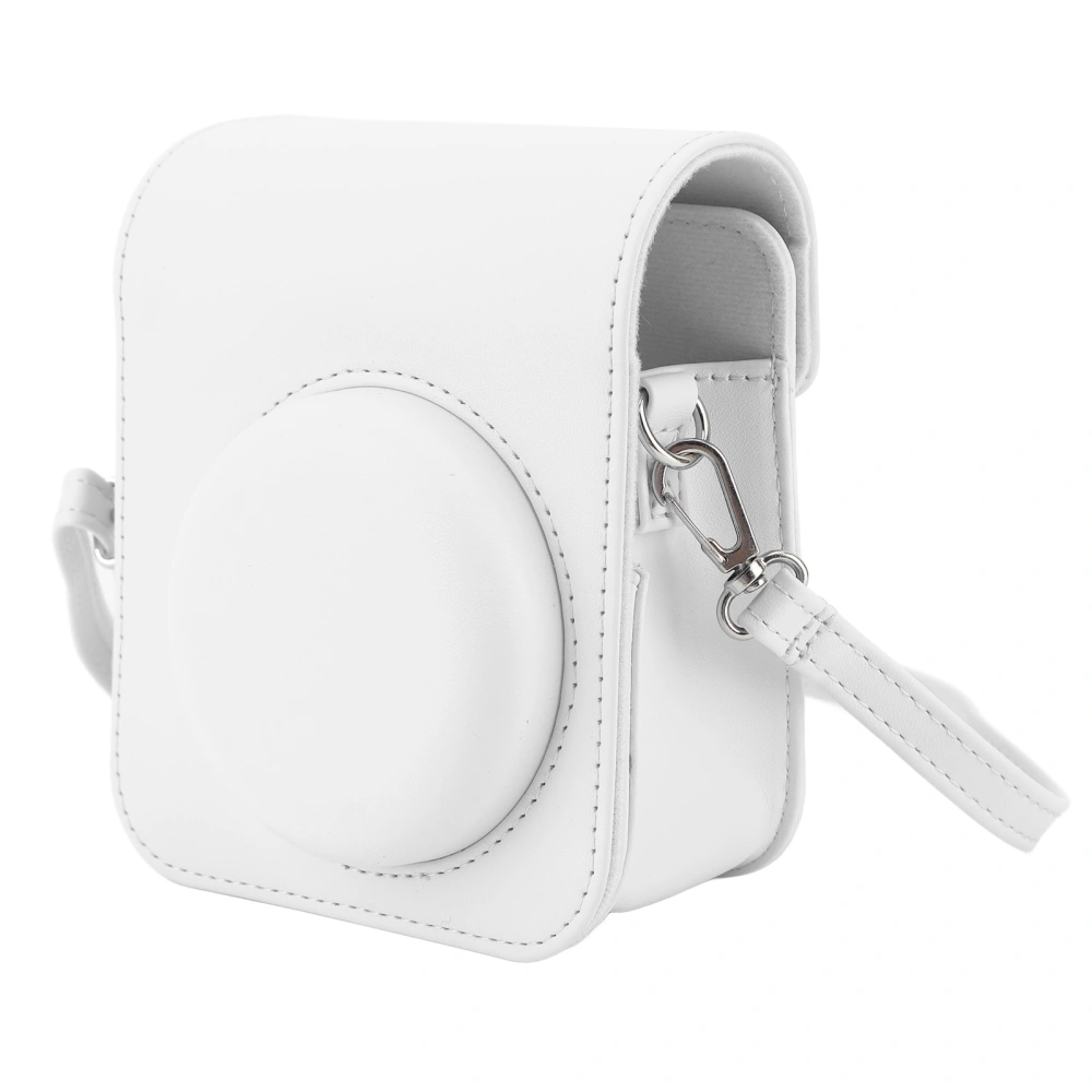 Mini Instant Camera Protective Bag PU Camera Case With Adjustable Shoulder Strap For Fujifilm Instax Mini 12 Camera White