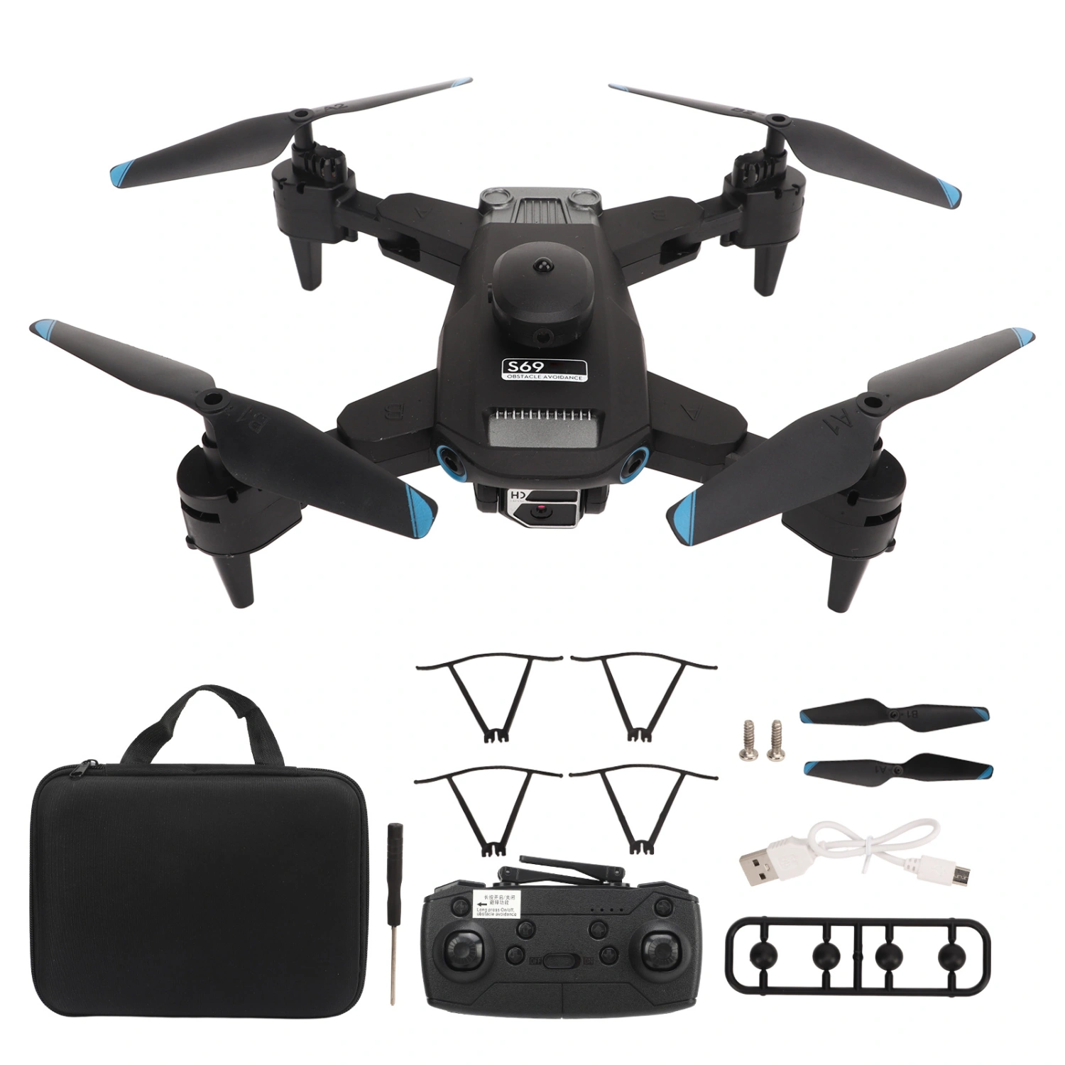 S69 Drone 4K HD Dual Camera 50x Zoom Remote Cell Phone Control Intelligent Hovering Gravity Sensing Remote Control Aircraft