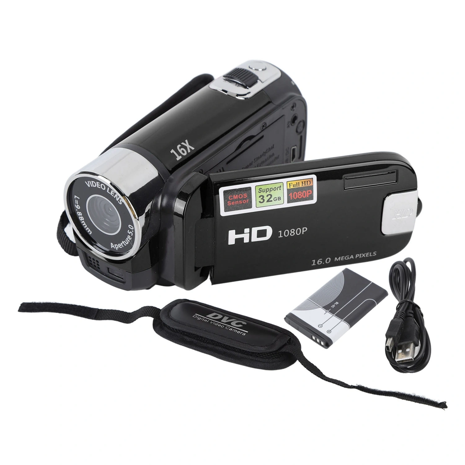 4K 48MP DV Camera 2.7in TFT Rotatable Screen 16x Digital Zoom Video Camera with USB Cable