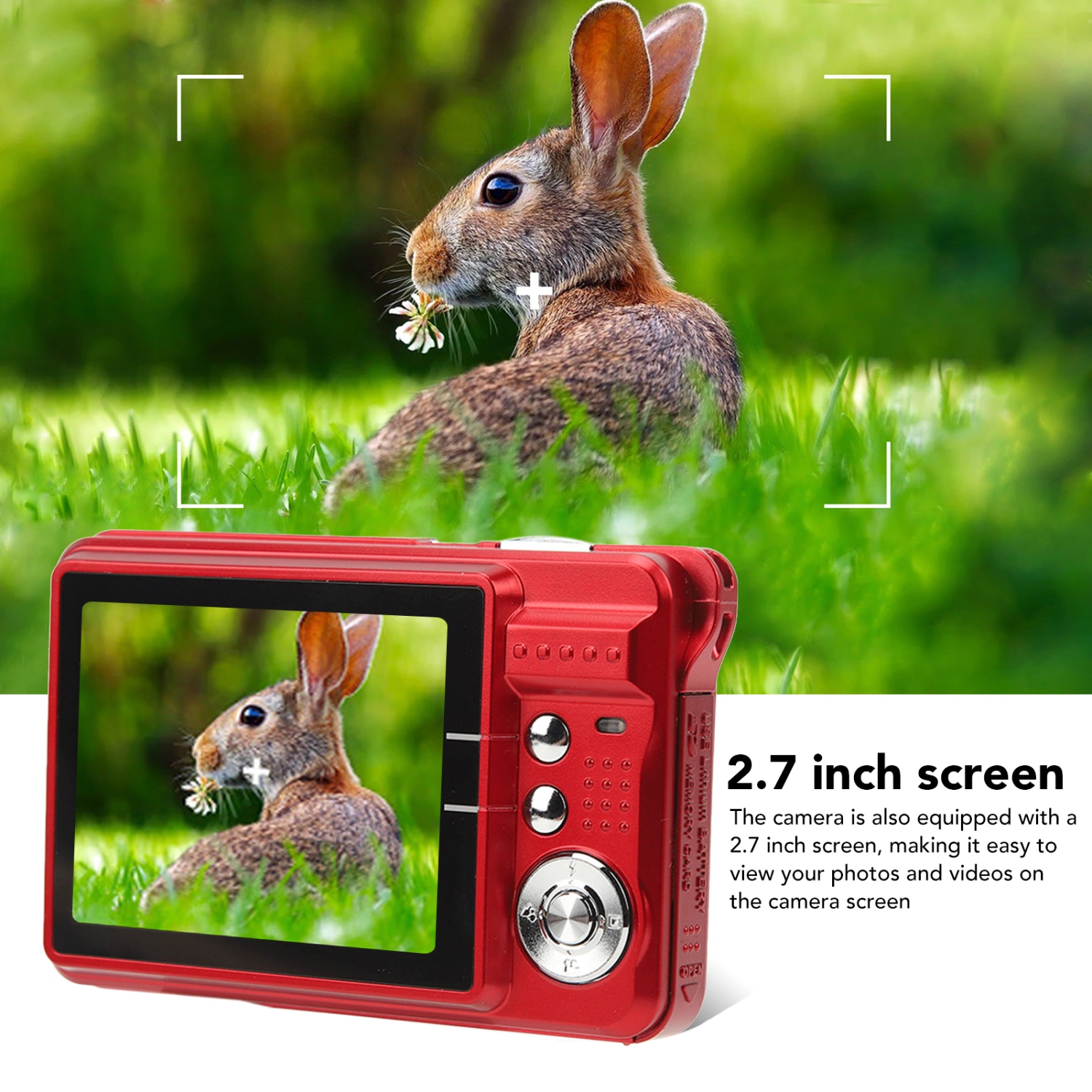 4K 48MP Digital Camera Anti Shake 8X Zoom Digital Camera with 2.7 Inch LCD Displa Screen C3 48 Red