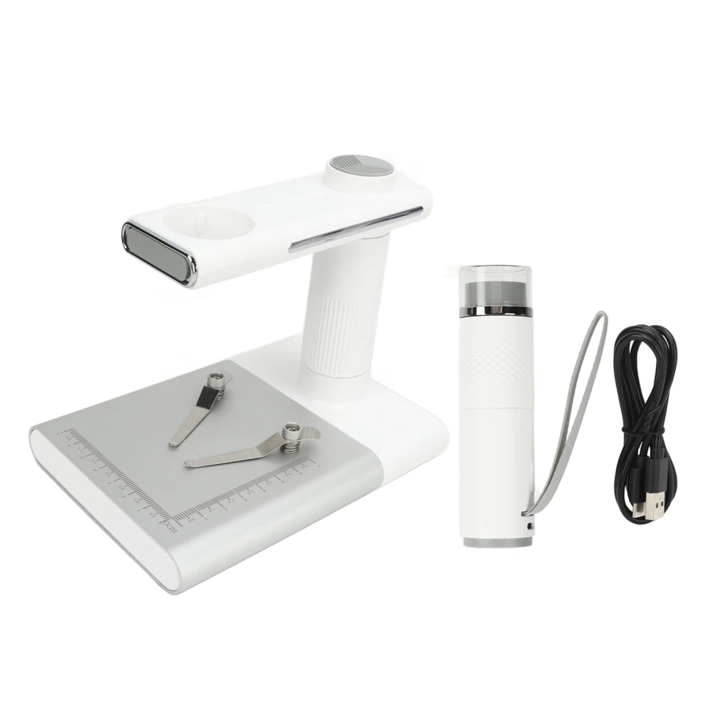 Wireless Digital Microscope 50‑1000X Magnification HD 2MP WiFi USB Microscopes Camera with 8 Adjustable LED and Stand White