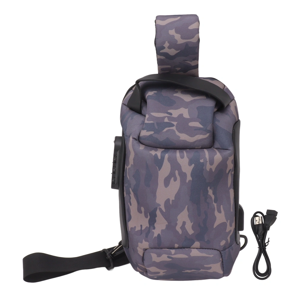 Camera Bag High Density Canvas Waterproof Large Capacity Widened Shoulder Belt Password Lock Bag for Travel Camouflage