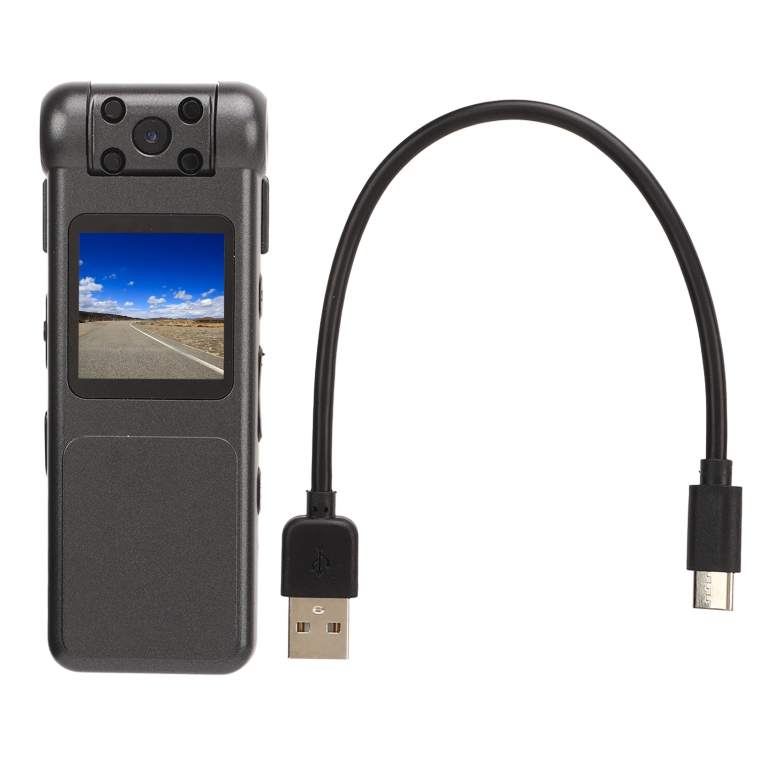 Body Camera 1080P HD Action Camera Light Weight 180 Degree Rotatable Waterproof Dash Cam for Traveling Camping Exercising