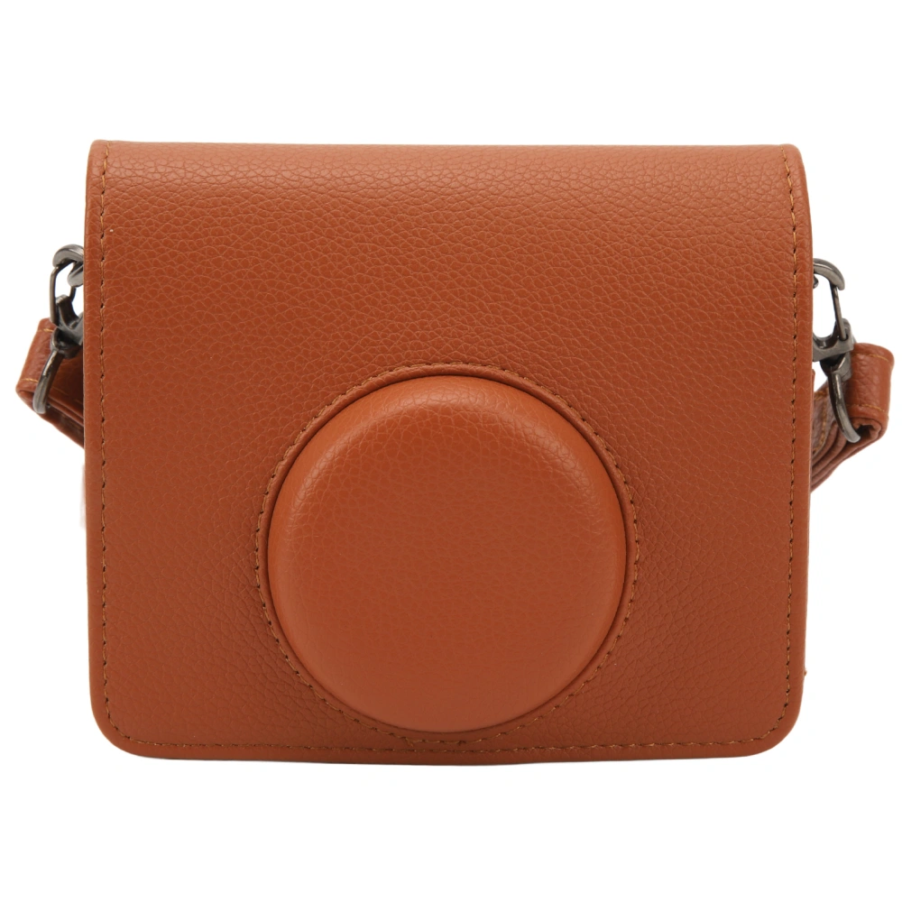 Instant Camera Bag Light Luxury Texture PU Compatible Camera Leather Case for Fujifilm Mini EVO Brown