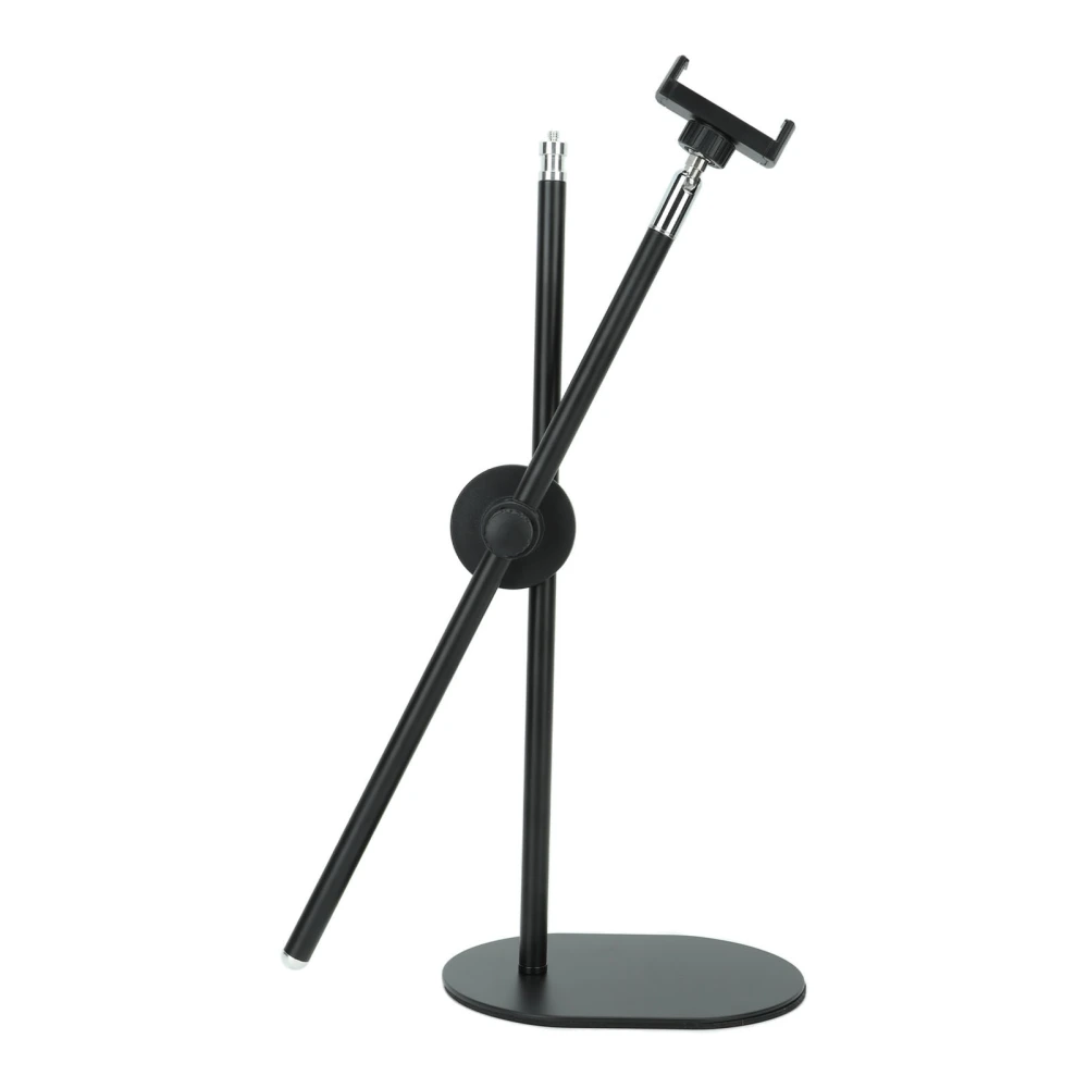 Overhead Phone Mount Multiangle Adjustable Telescopic Tabletop Video Recording Live Stream Phone Arm Clamp Holder Stand