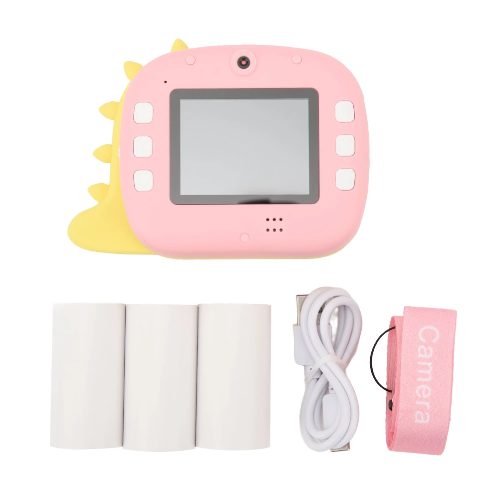 Kids Print Camera 12MP 2.4in IPS Screen Dual Lens 8X Zoom HD 1080P WiFi 800mAh Print Camera Toys for Girls Boys Pink