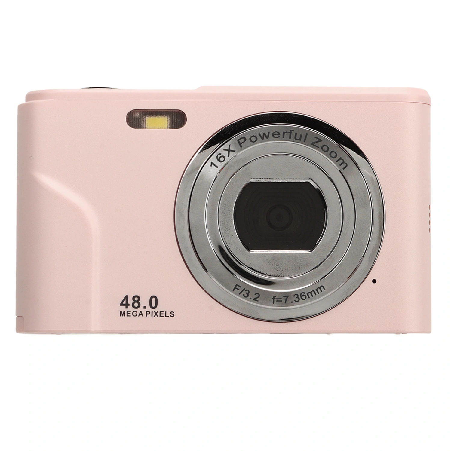 Digital Camera 48MP 16X Zoom 1080P HD 2.4 Inch IPS Display Mini Compact Pocket Camera US Plug 100‑240V Fairy Pink