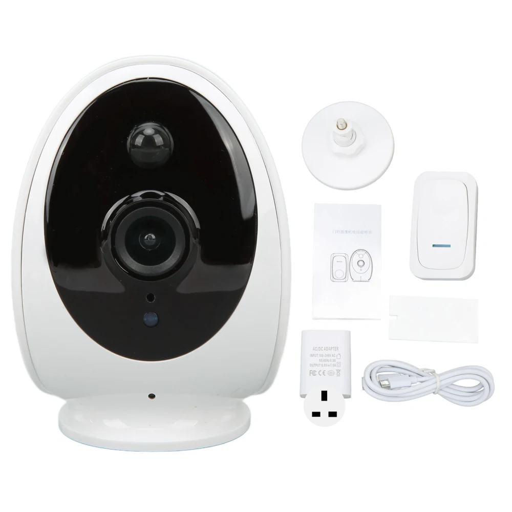 1080P Wifi Doorbell Camera HD Infrared Night Vision Monitoring Wireless Video Doorbell Camera 100‑240V UK Plug