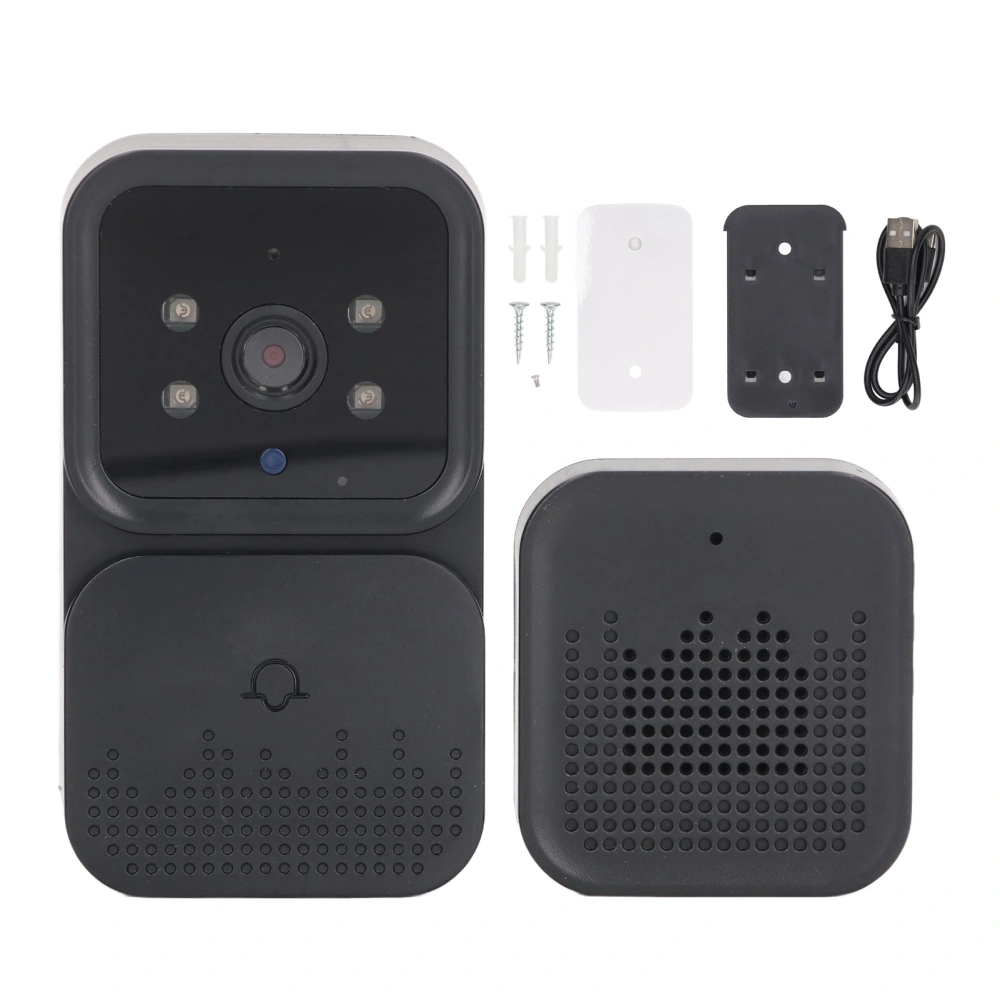 Wifi Doorbell Camera HD Infrared Night Vision Monitoring Wireless Video Doorbell Camera Black