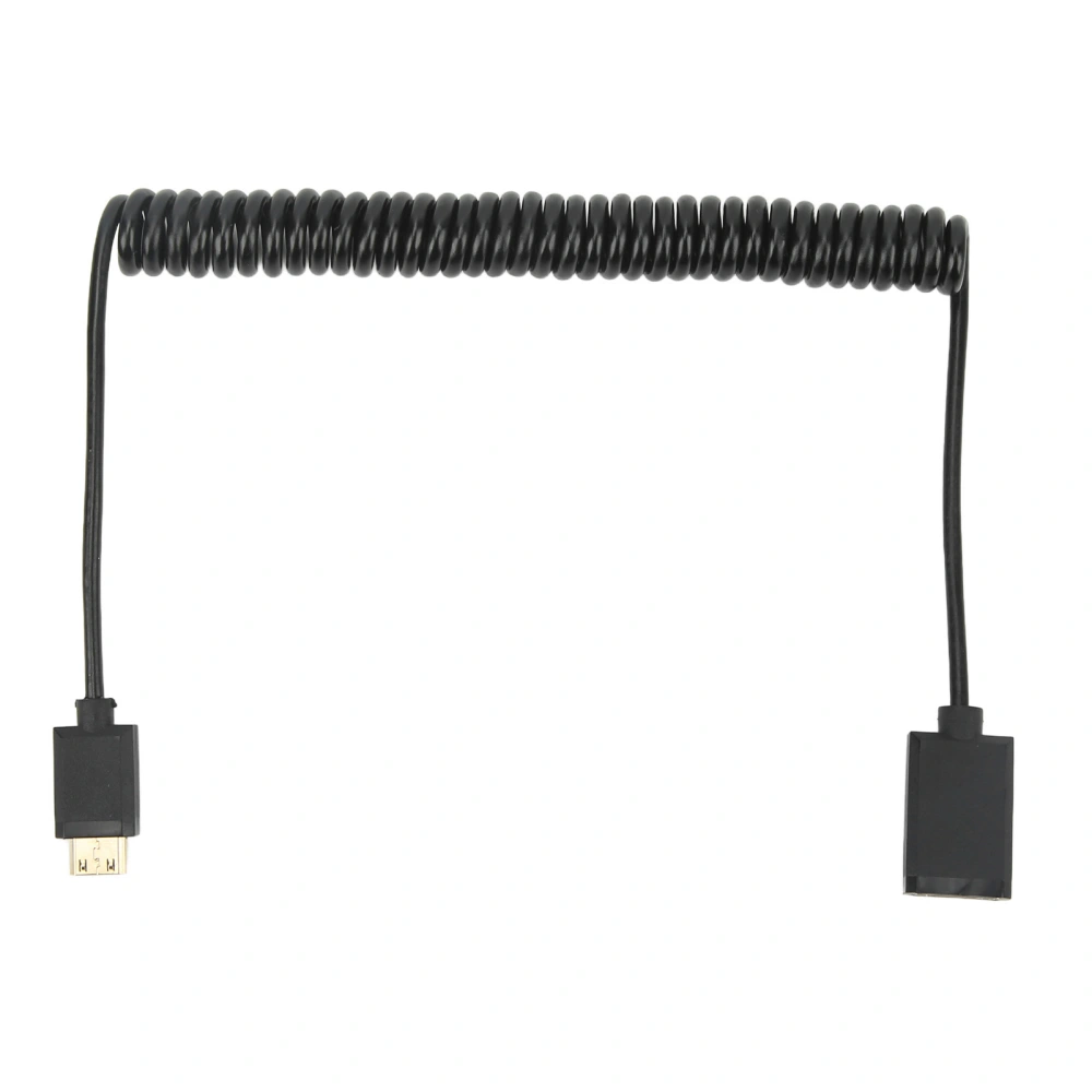 1.8m Mini HD Output Adapter 4K At 60Hz OD3.2mm PVC and Metal Male to Female Coiled Cable for TVs Tablet