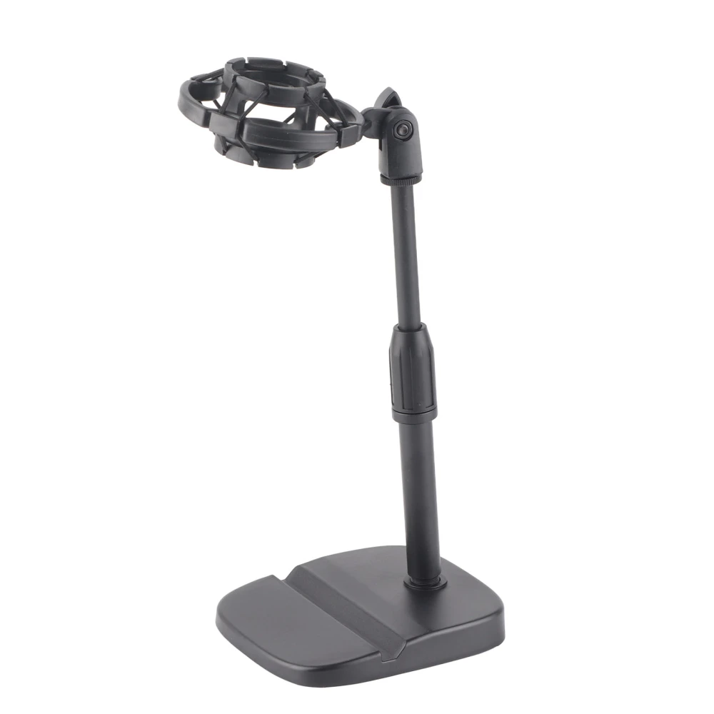 Desktop Microphone Stand Adjustable Prevent Slip Table Mic Holder with Phone Tablet Slot for Live Streaming Karaoke Bottle Mic Clip