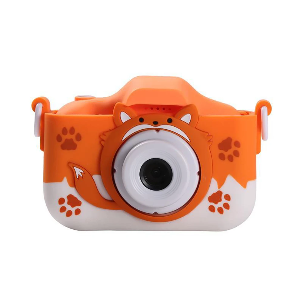 Children Kids Cartoon Fox Mini Digital Camera 40MP HD Dual Camera for Video Recording Selfie Orange