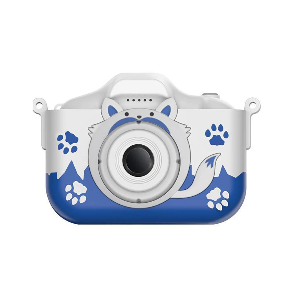 Children Kids Cartoon Fox Mini Digital Camera 40MP HD Dual Camera for Video Recording Selfie Blue