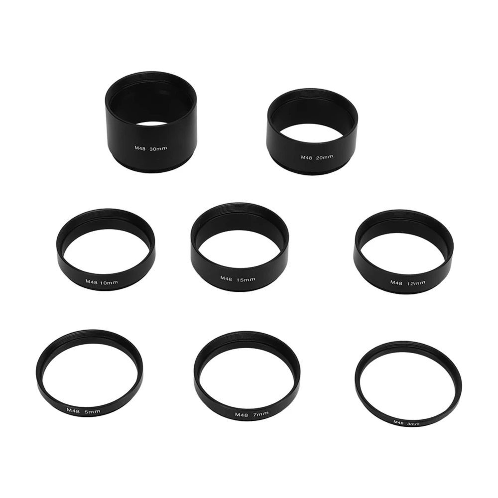 8 PCS M48X0.75 Focal Length Extension Tube Kit 3 5 7 10 12 15 20 30mm Extending Ring for Astronomical Telescope Photography