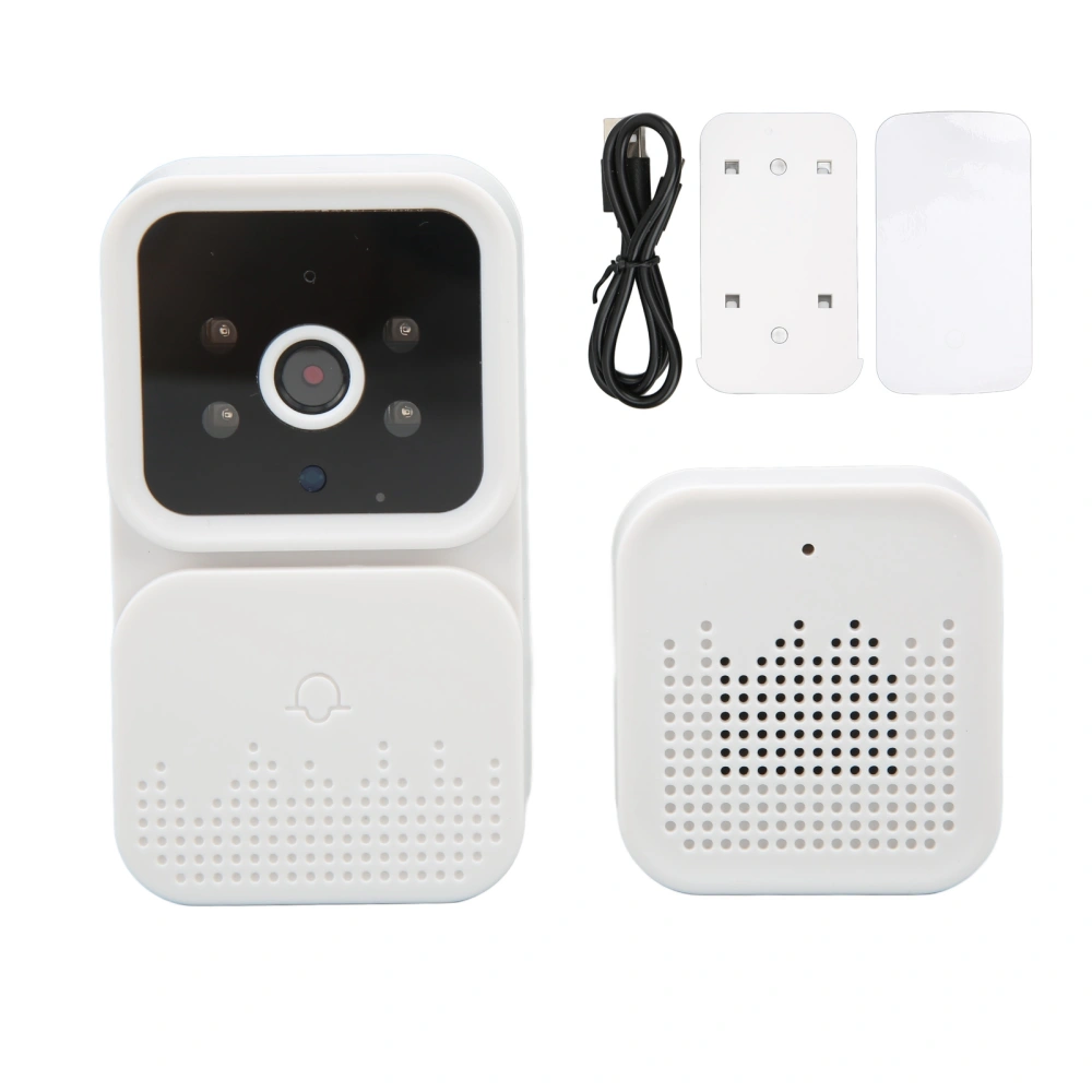 Wireless Video Doorbell Camera Two Way Talk Infrared Night Vision Remote Video Call Smart Security Doorbell Camera White