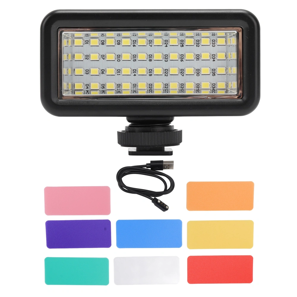 Motion Camera Fill Light Waterproof Magnetic Charging LED Video Light with 8PCS Color Temperature Film