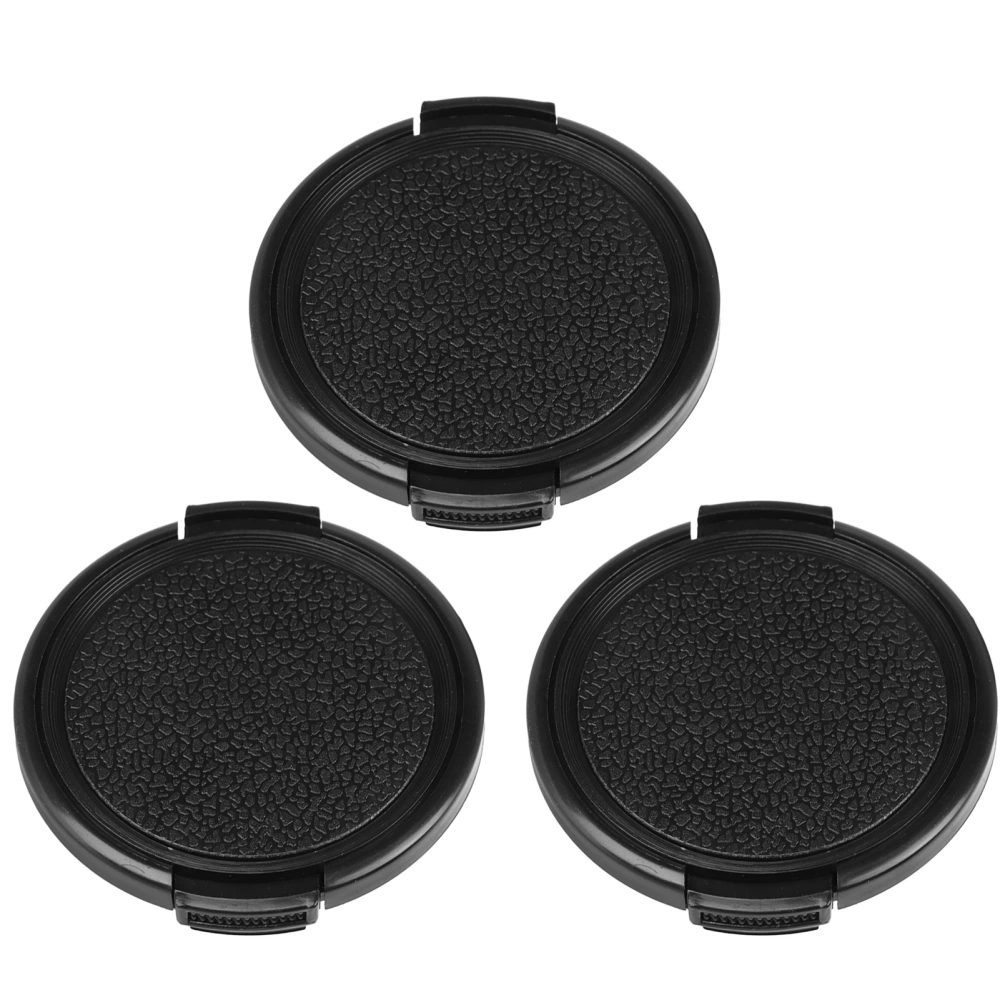 3PCS Camera Lens Cap Snap Fastener Design 55MM Camera Lens Cover Replacement for All Types Cameras