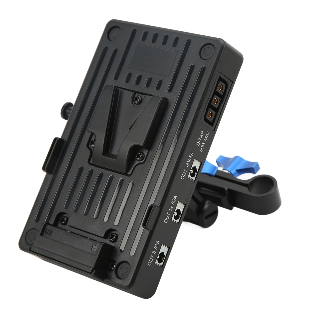 Camera V Mount Battery Plate Power Supply DC 8V 12V 15V USB Fast Charging with 15mm Rod Clamp Type C PD80W Two Way Interface