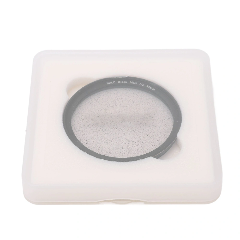 Black Mist Filter 1/2 Portrait Soft Diffuser Focus Camera Lens Filter Scratch Resistant for Video Vlog Photography 55mm