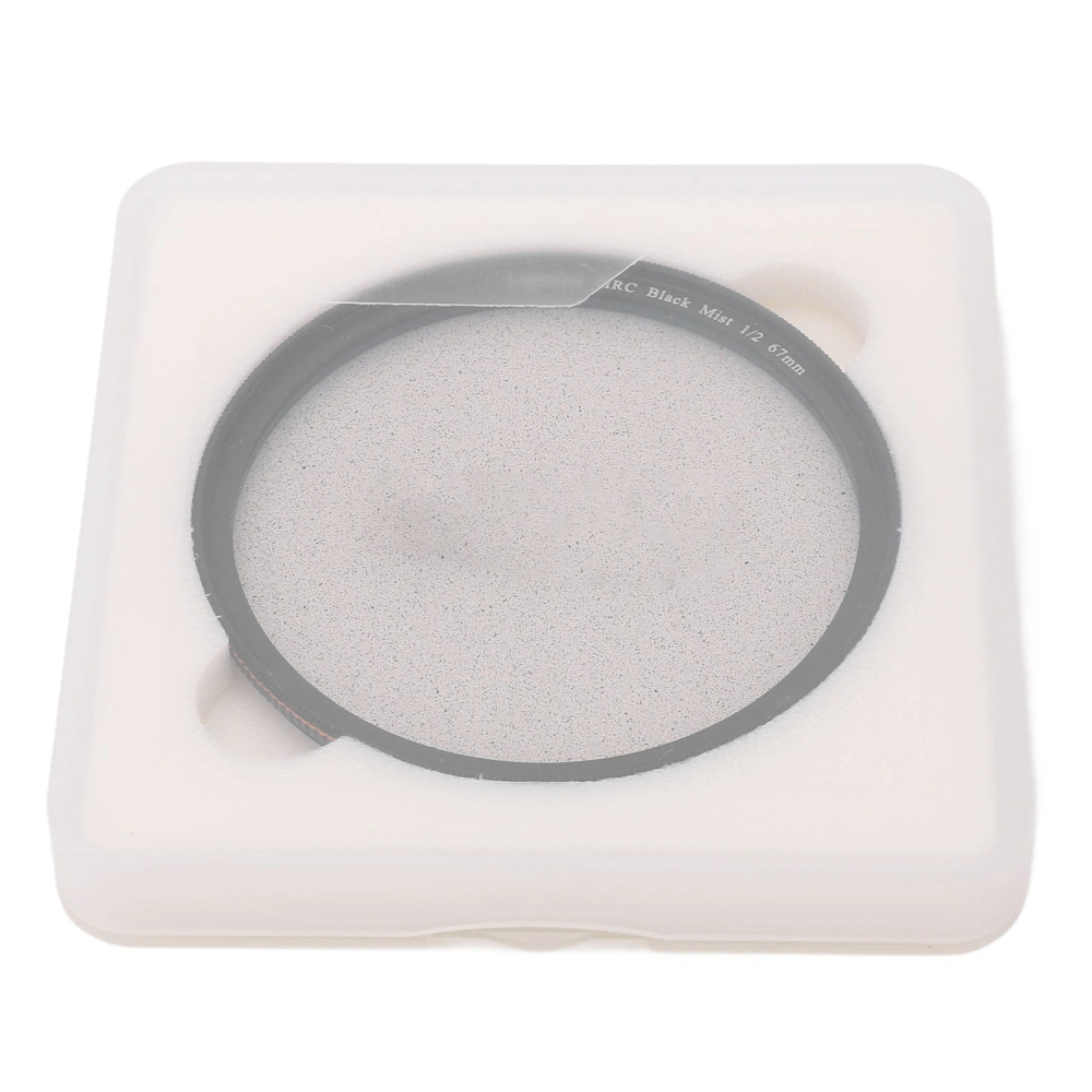 Black Mist Filter 1/2 Portrait Soft Diffuser Focus Camera Lens Filter Scratch Resistant for Video Vlog Photography 67mm