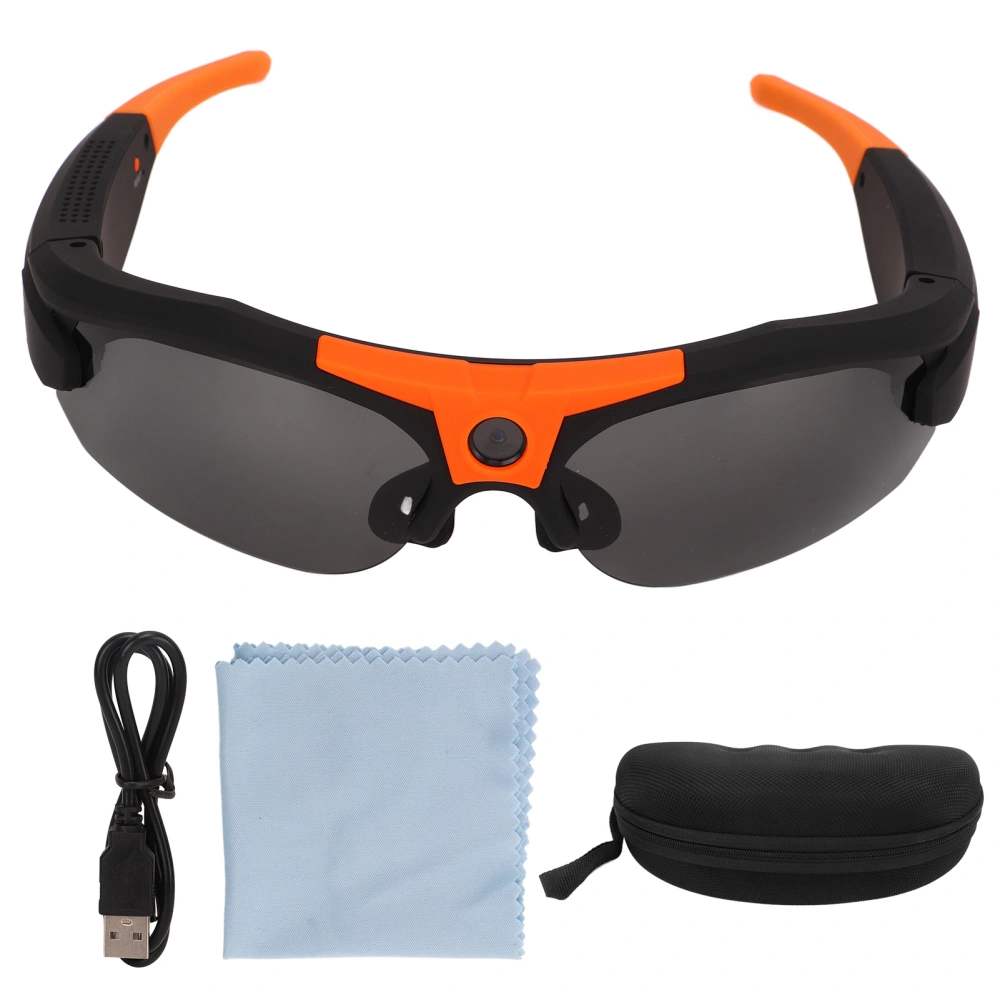 Wifi Camera Sunglasses HD Video Recording Shooting Glasses for Cycling Driving Hiking Fishing Hunting Orange