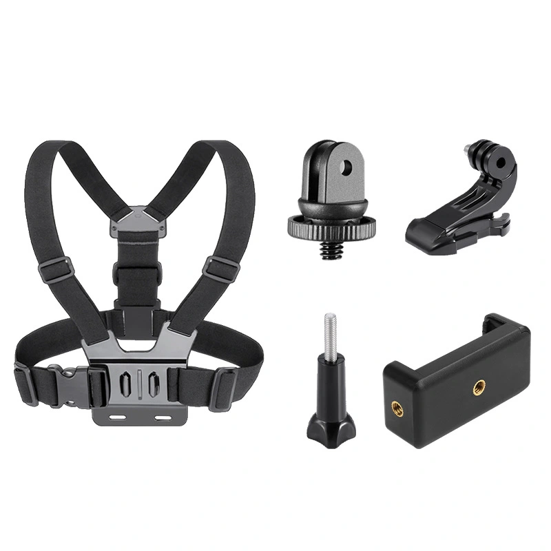 Cameras Chest Harness Set Length Adjustable Breathable Elastic 5 in 1 Smartphone Chest Mount for Sports