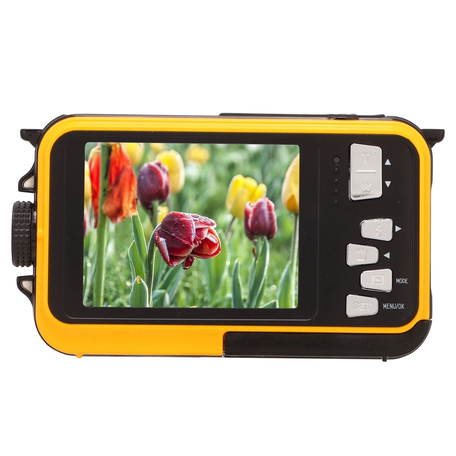 Full HD 2.7K 48MP 10ft Waterproof Underwater Digital Camera 16X Digital Zoom Front Rear Double Screens Waterproof Digital Camera Yellow