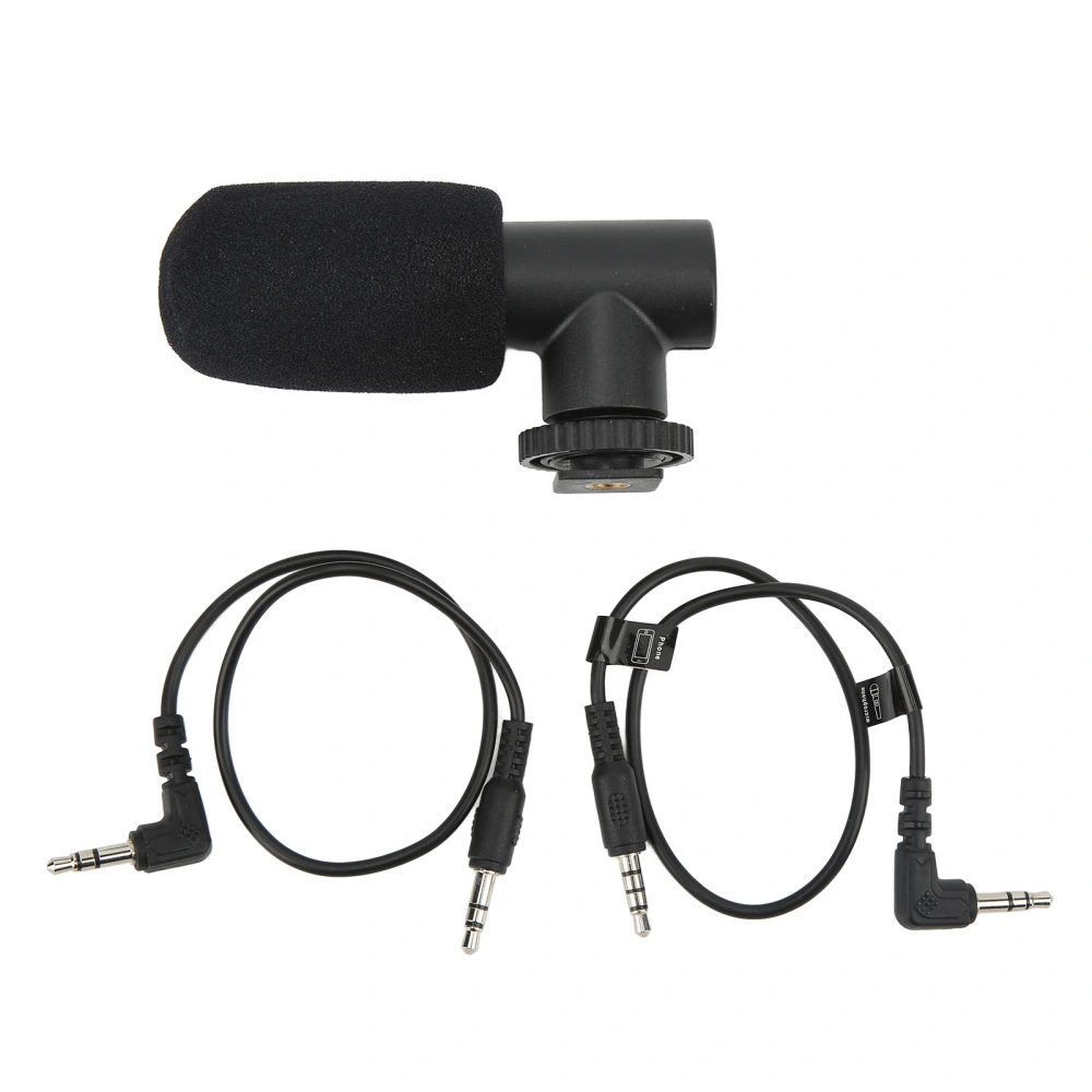 Camera Microphone 3.5mm Jack Noise Canceling Universal Mobile Phone Mic for Interviews Video Recordings