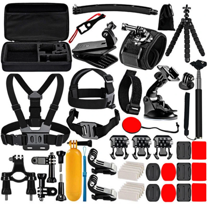 50 in 1 Outdoor Sports Action Camera Accessories Kit Head Chest Handheld Fixed Shooting Belt