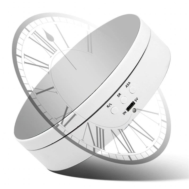 Rotating Display Stand Electric 3 Speed Level 360 Degree Rotating Turntable for Jewelry Short Video White with Mirror Surface