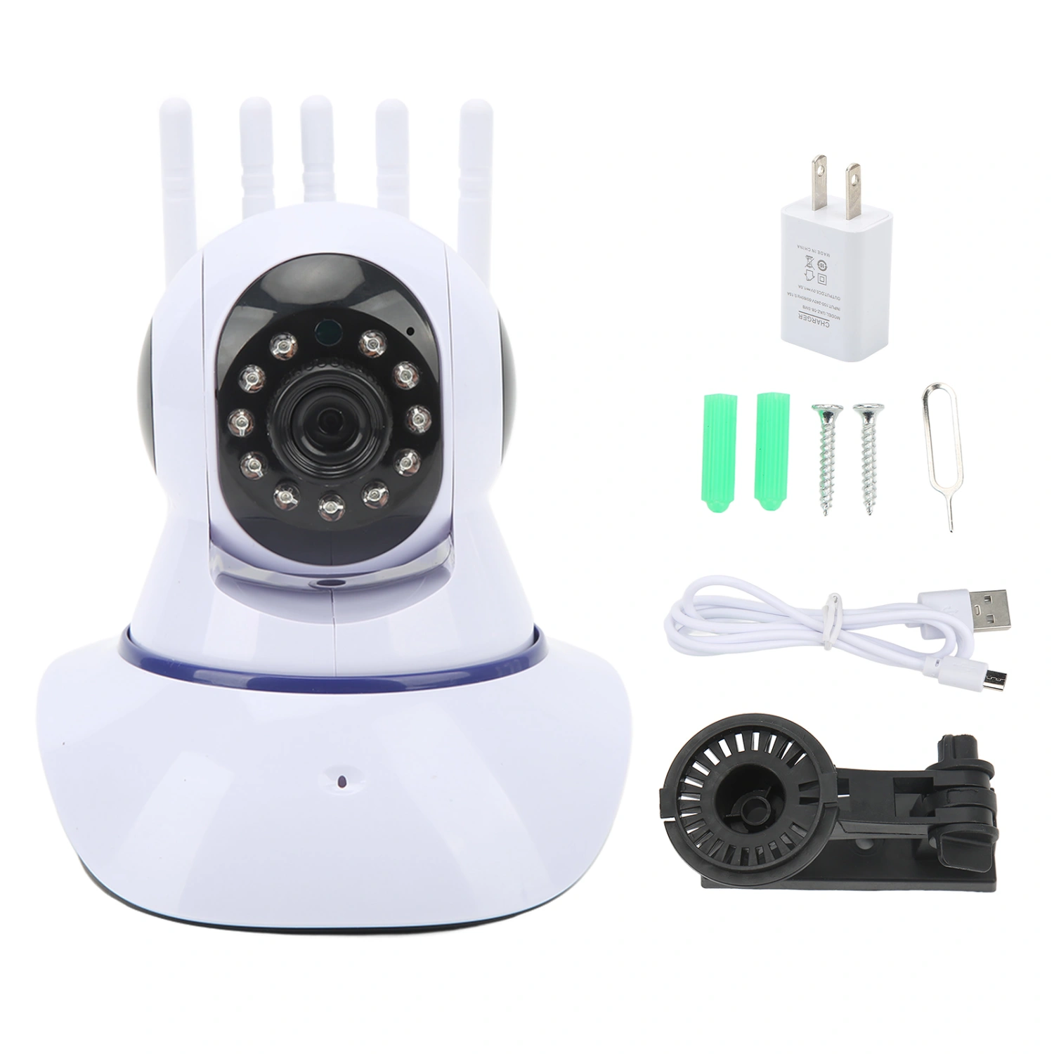 360 Degree Angle Panoramic Camera Wifi 2.4Ghz 1080P HD Two Way Voice Motion Detection Night Vision Security Monitor Camera US Plug 100‑240V