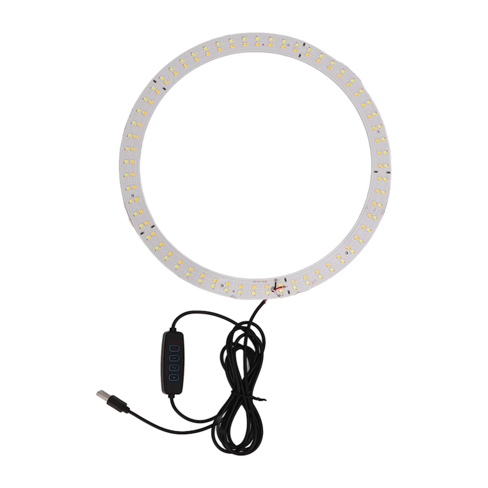 Circle LED Light Wick 25cm 10 Brightness 3 Color Temperature with USB Power Port 3200‑6500K