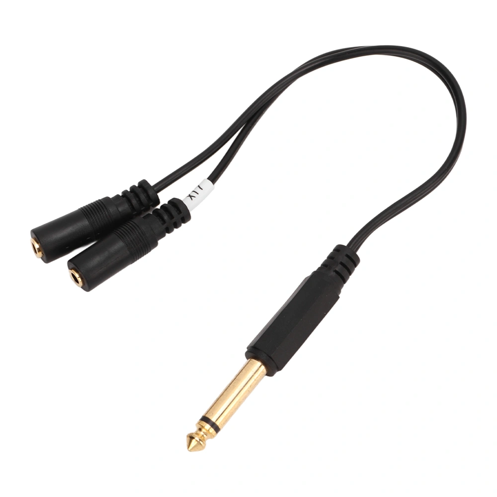 Dual 1/8 Inch Female to 1/4 Inch Male Y Splitter Cable 6.35mm Mono Male to Dual 3.5mm Female TRRS Sound Cable 9.8in