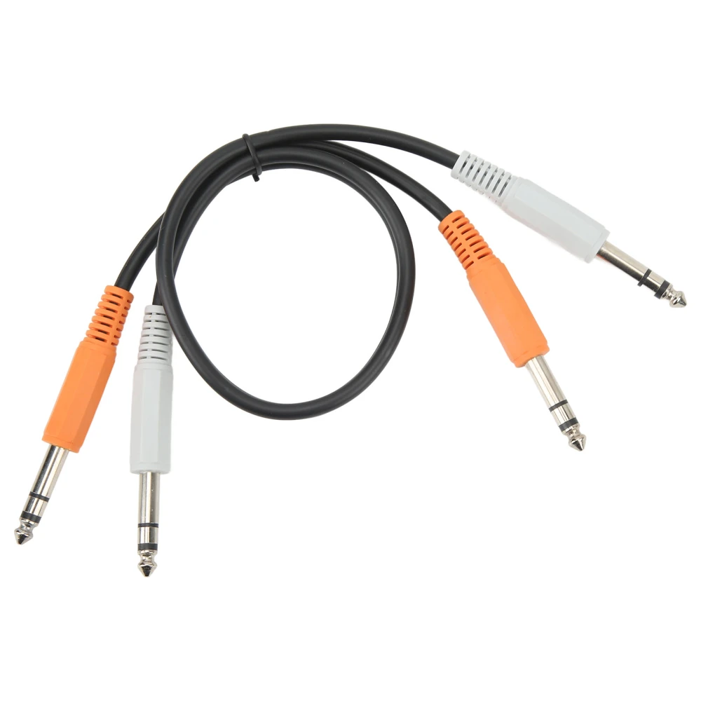 Stereo Audio Cable 45cm 6.35mm to 6.35mm Male to Male Audio Adapter Cable for Microphone