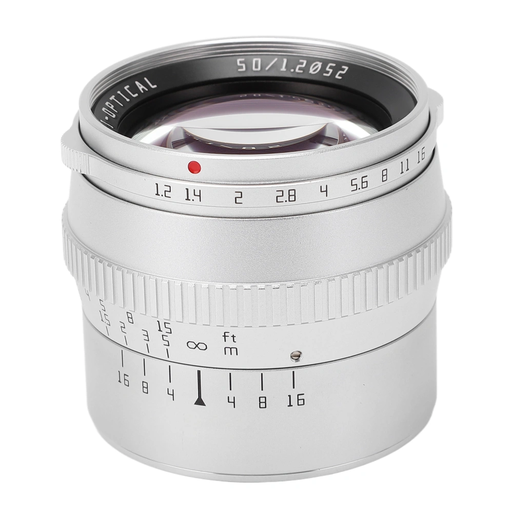 TTArtisan 50mm M4/3 Mount Large Aperture Lens F1.2 Aperture Silver Manual Portrait Lens for GH4 GH5