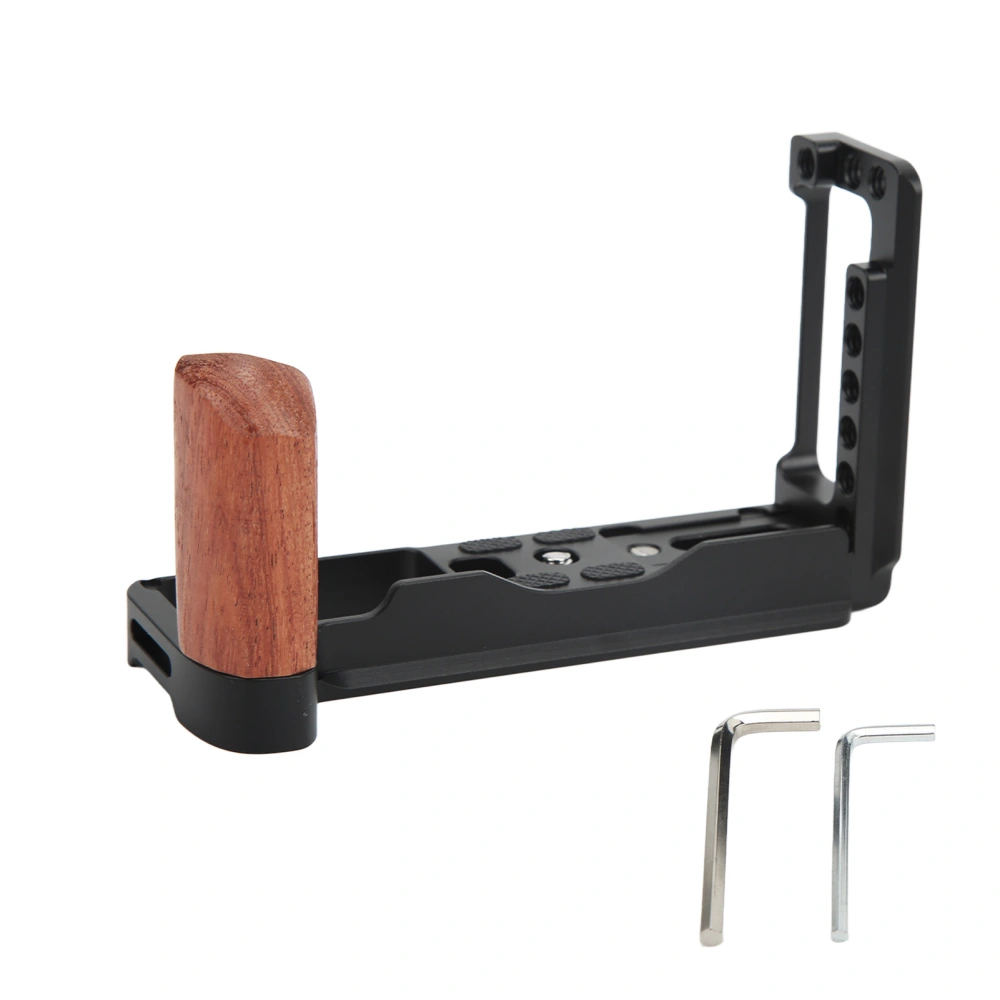 Quick Release Vertical L Bracket with Wooden Hand Grip L Plate for Fujifilm X T3 Camera