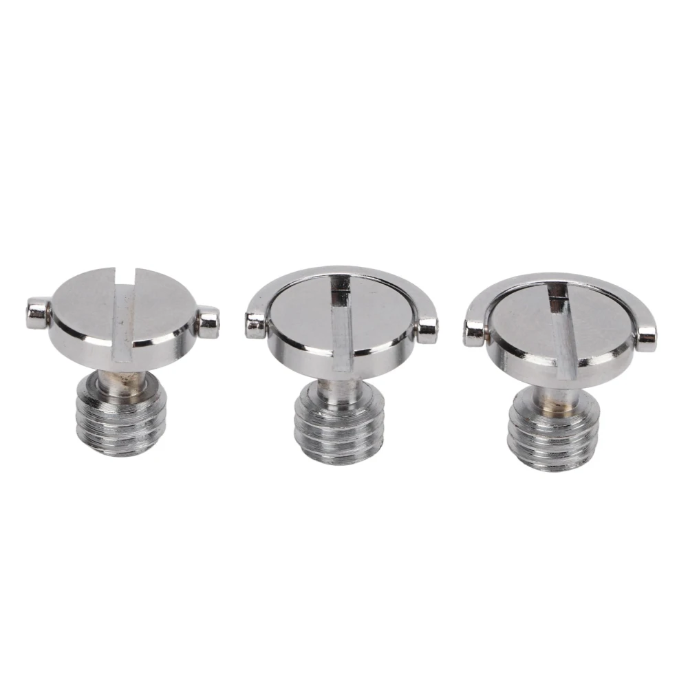 3pcs Camera Screws 3/8in Thread Quick Release Plate Mounting Screw for Photographic Equipment Stand Fill Light Stand