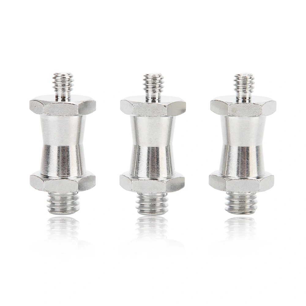 3pcs 1/4 to 3/8in Male Threaded Screw Adapter Spigot Stud Convertor Copper for Camera Tripod Studio Light Stand